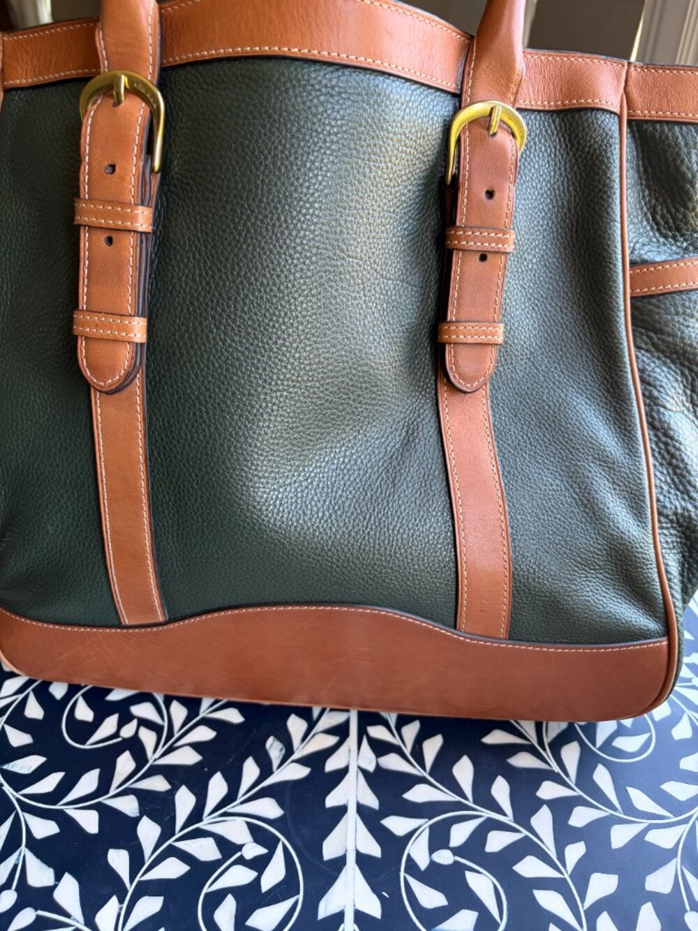 Ghurka Original Heritage D-Ring Hunter Green Pebble Leather Tote Bag exc - Picture 12 of 14